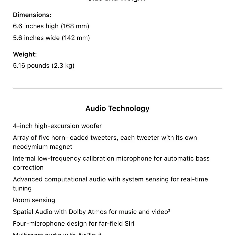 Apple HomePod Smart Speaker in White